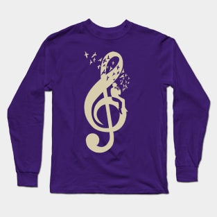 Treble Clef -  Music Harmonica - Vintage Long Sleeve T-Shirt